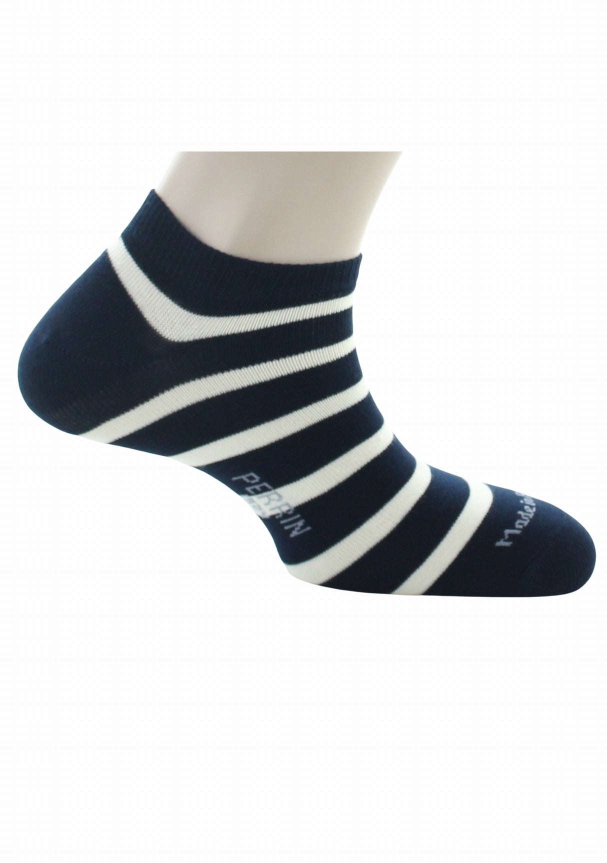 Socquettes mixtes Marinière en coton peigné MARINE/ECRU