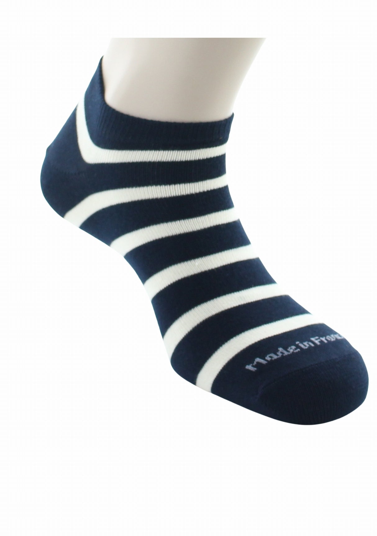 Socquettes mixtes Marinière en coton peigné MARINE/ECRU