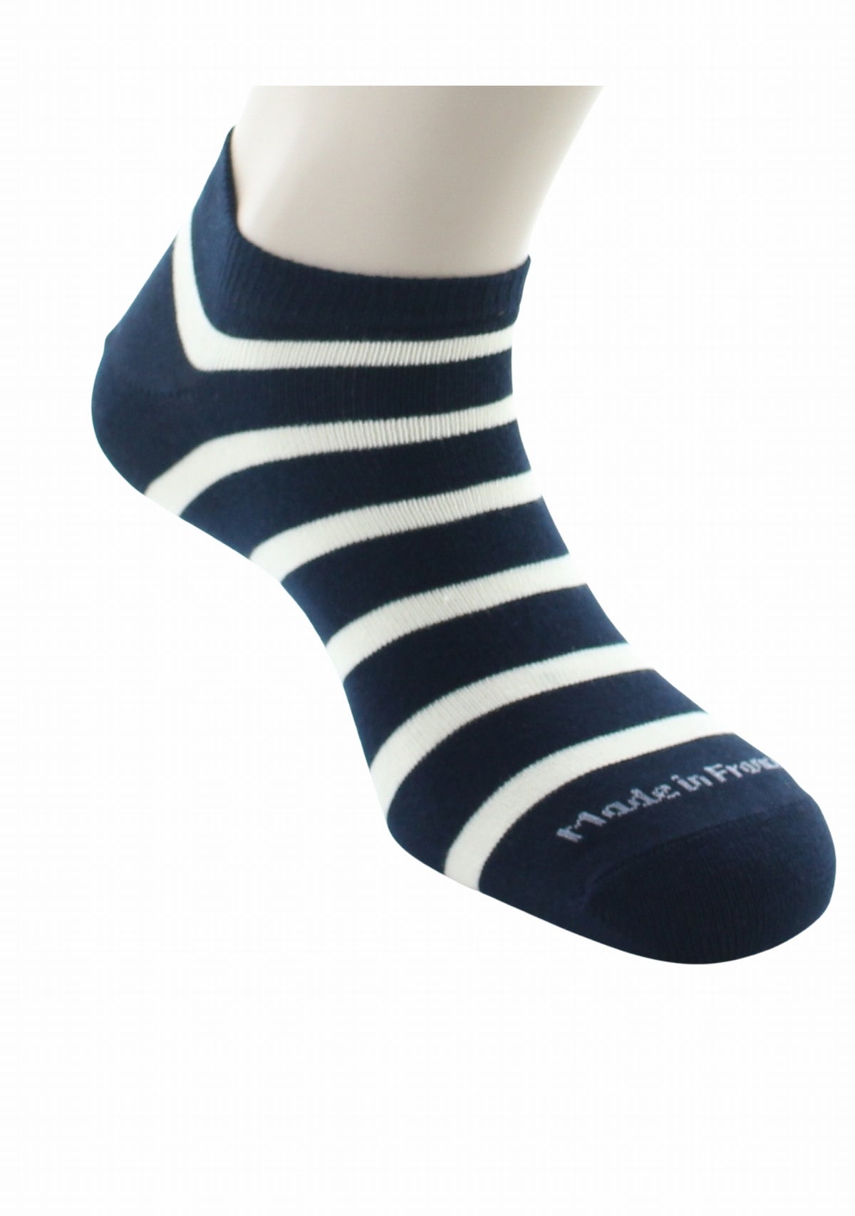 Socquettes mixtes Marinière en coton peigné MARINE/ECRU