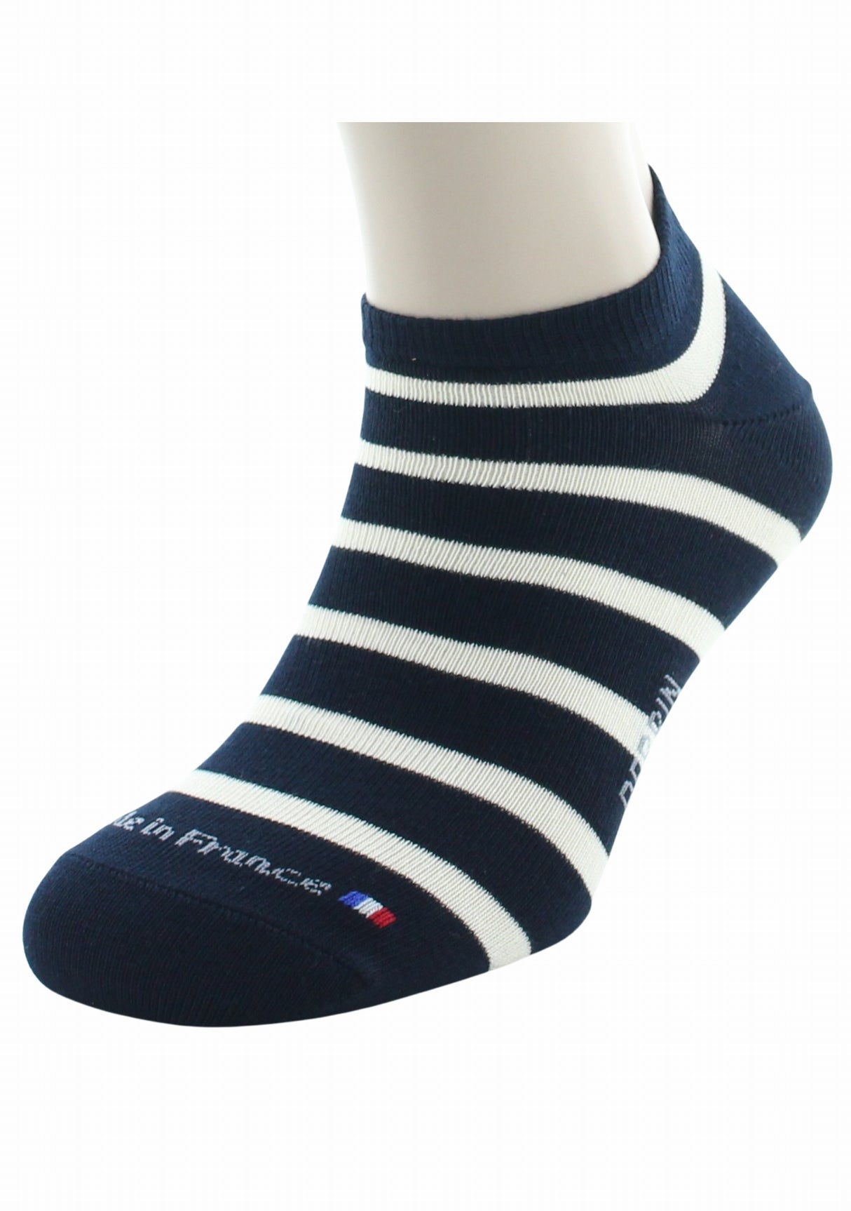 Socquettes mixtes Marinière en coton peigné MARINE/ECRU