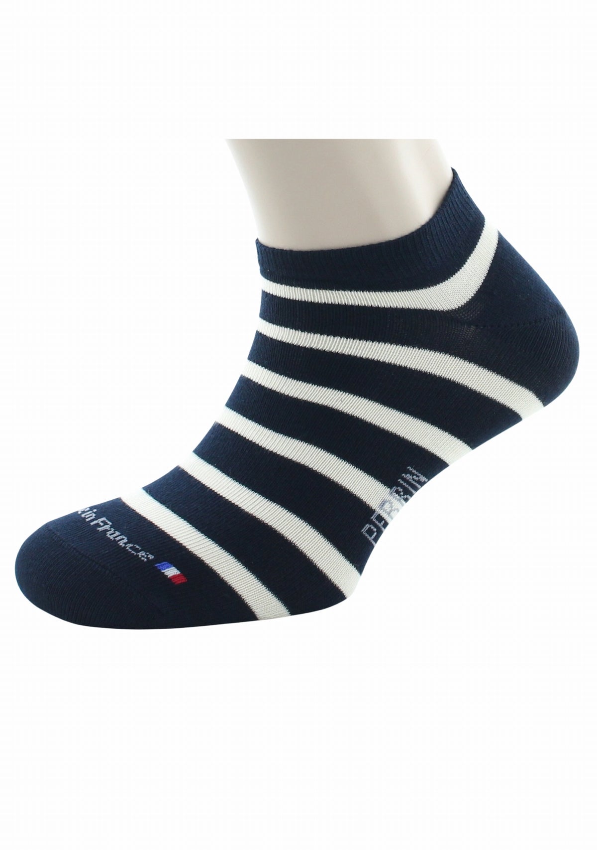 Socquettes mixtes Marinière en coton peigné MARINE/ECRU