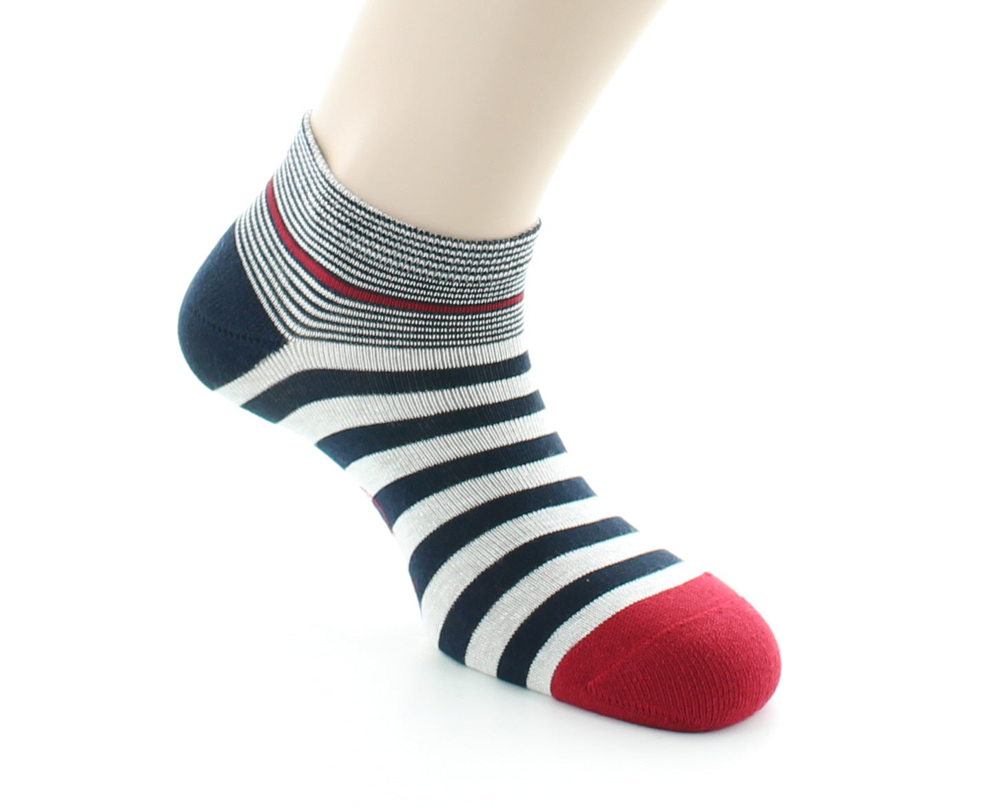Socquettes Rayées Style marin ECRU-MARINE