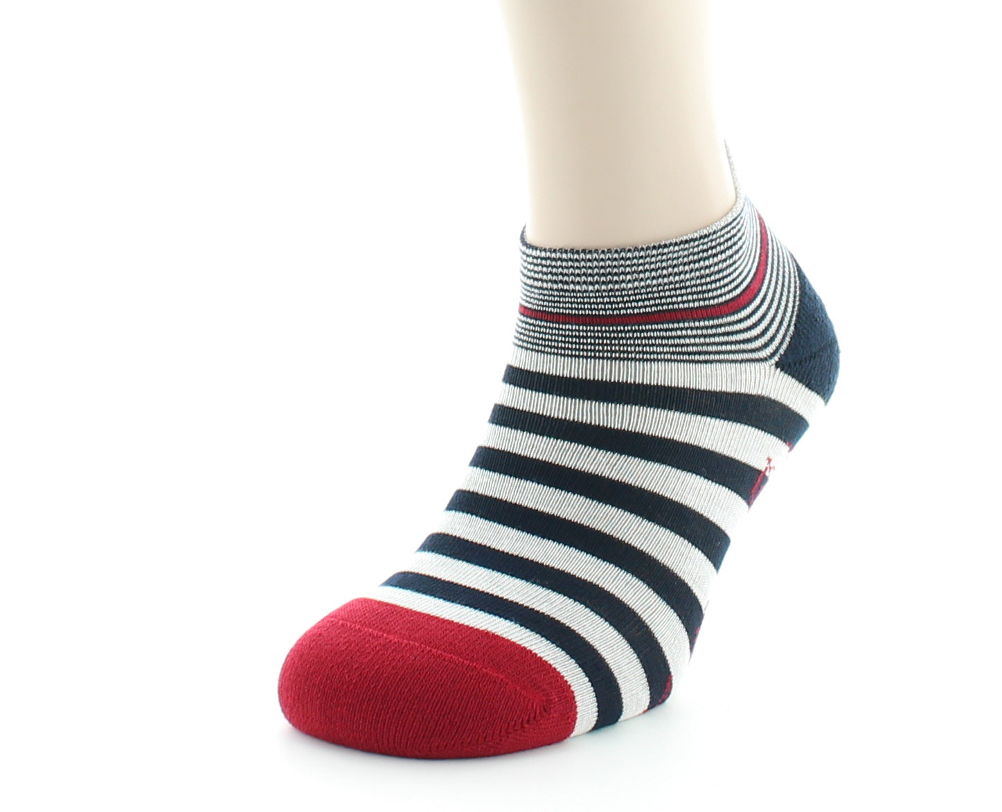 Socquettes Rayées Style marin ECRU-MARINE