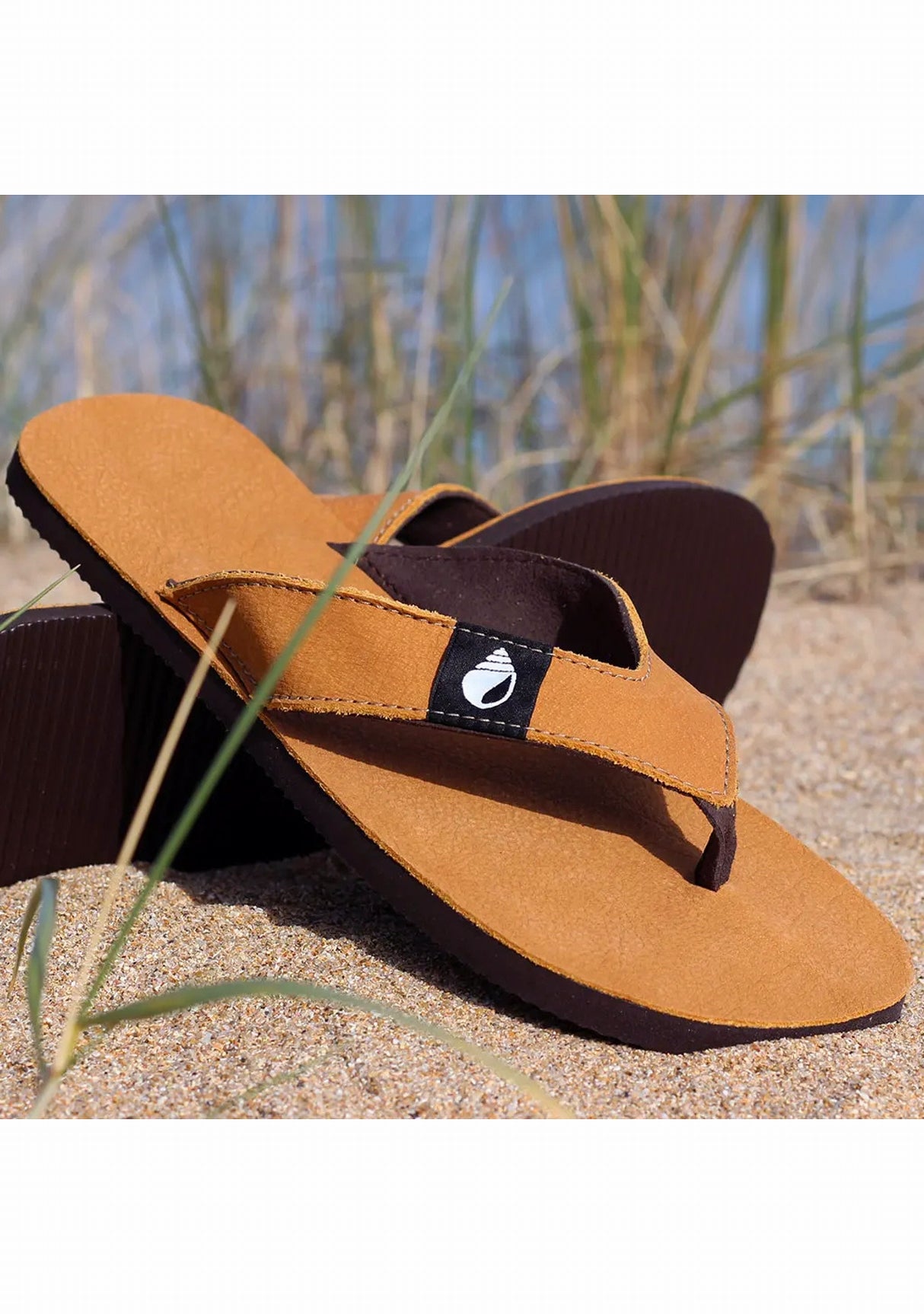 Tong cuir homme Vagatong - Ultra légère - Fabrication française - Jo Bigorneau CARAMEL 2023