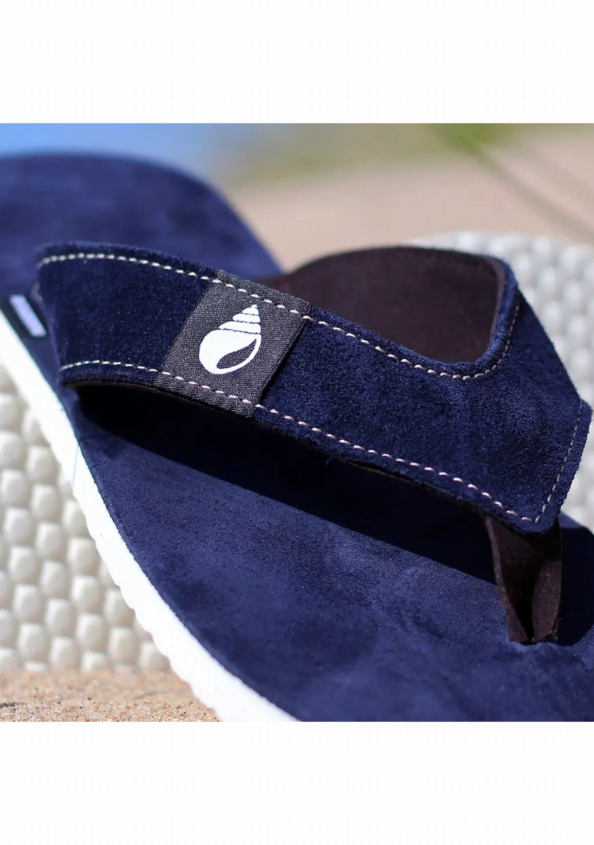 Tong cuir homme Vagatong - Ultra légère - Fabrication française - Jo Bigorneau MARINE