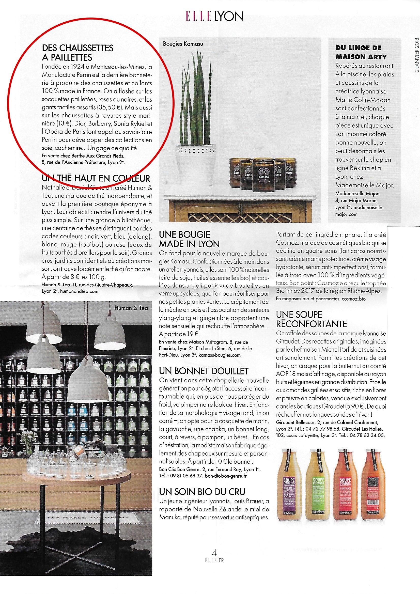 LA MANUFACTURE PERRIN DANS LE MAGAZINE ELLE