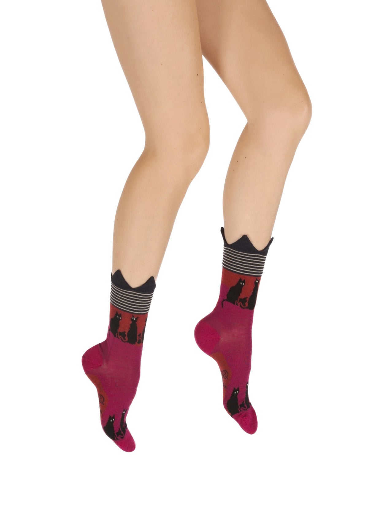 Chaussettes laine femme Les Chats - Berthe Aux Grands Pieds