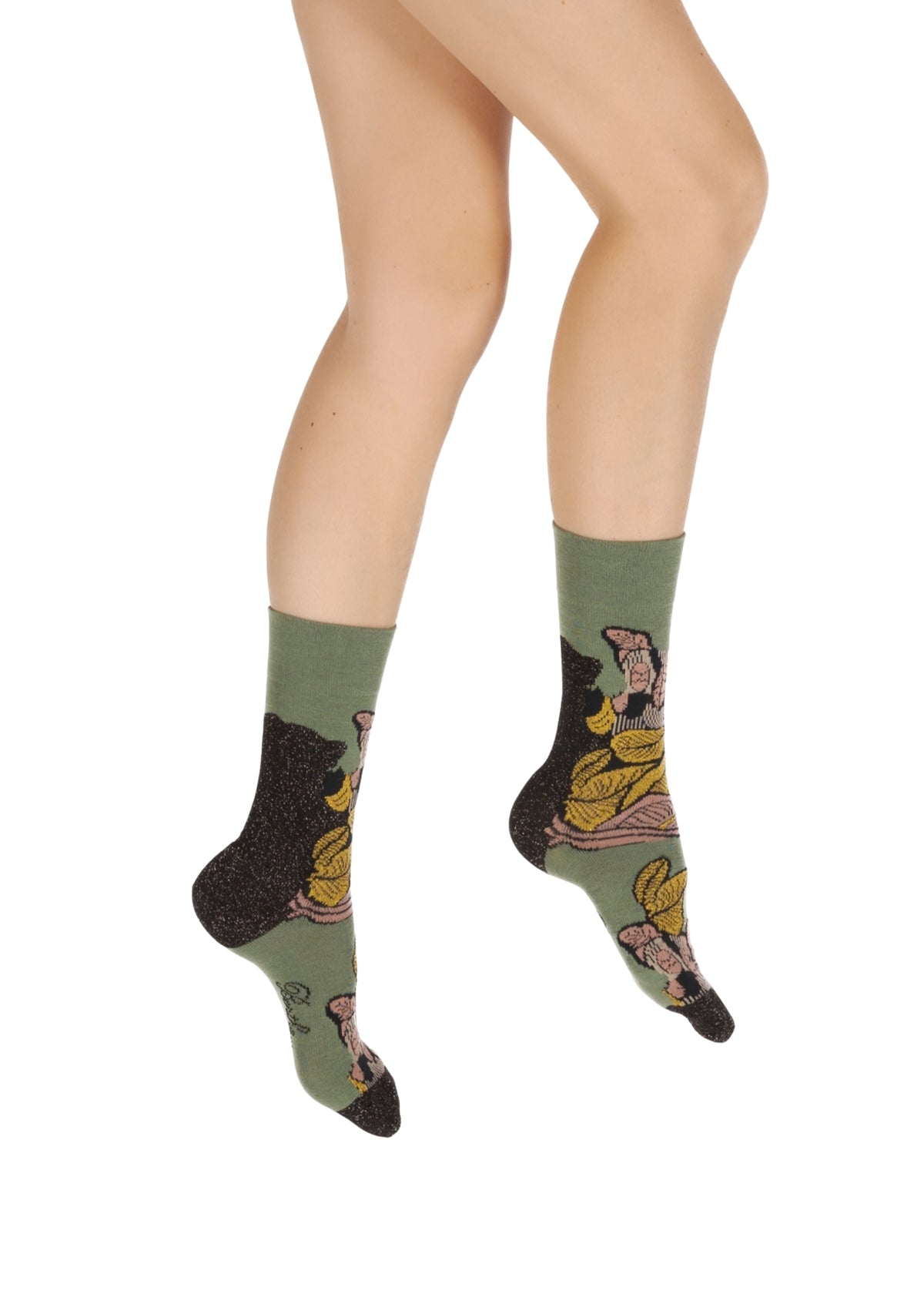 Chaussettes coton femme Feuilles d’Or - Berthe Aux Grands Pieds