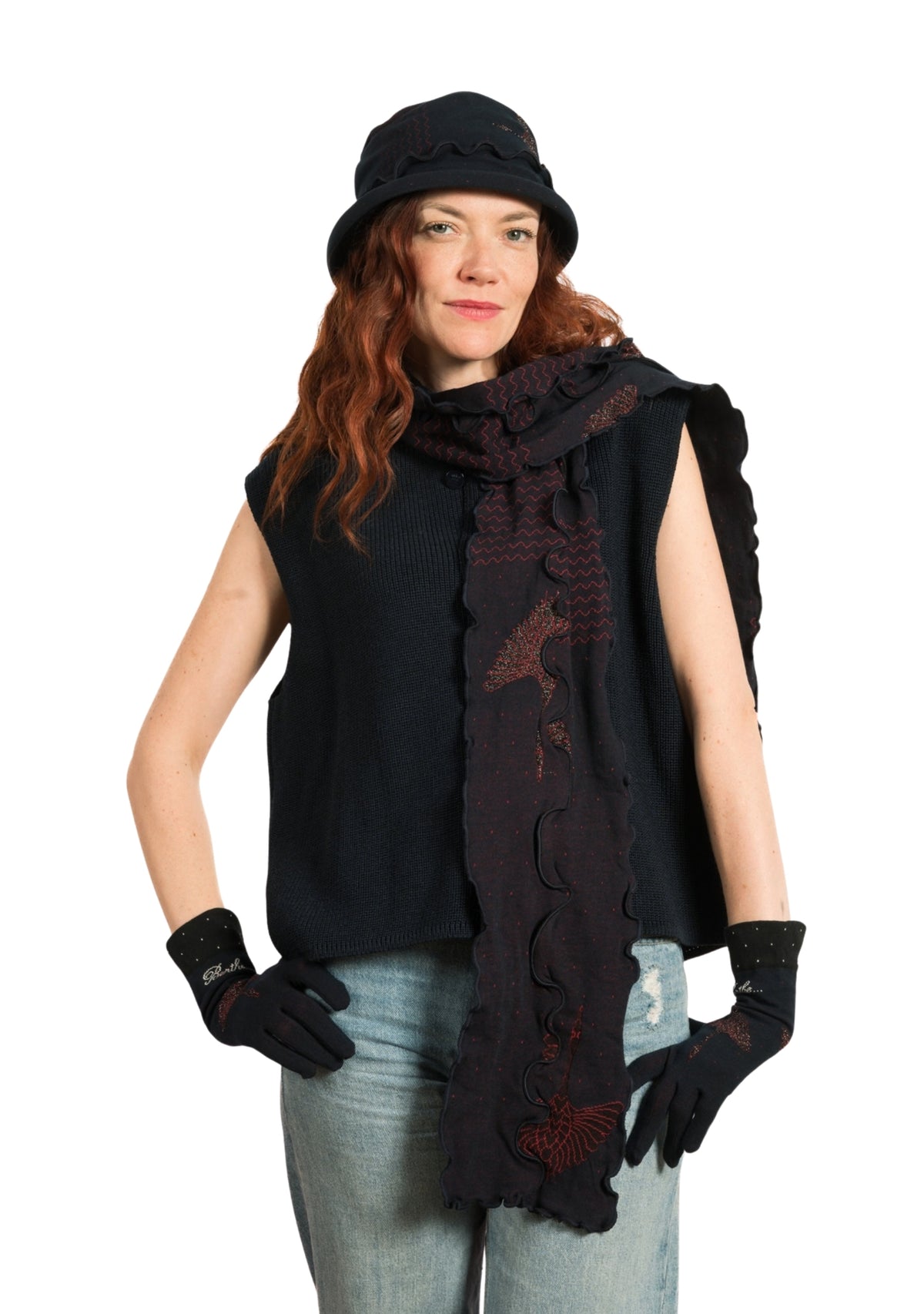 Écharpe femme coton Berthe Grue Sauvage