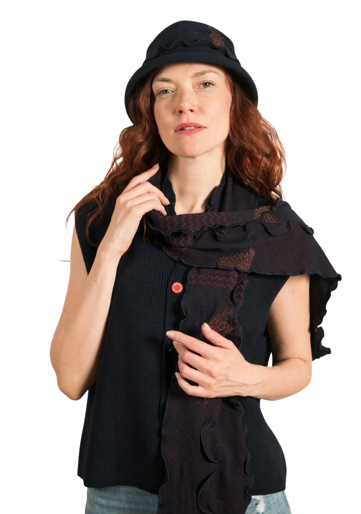 Écharpe femme coton Berthe Grue Sauvage