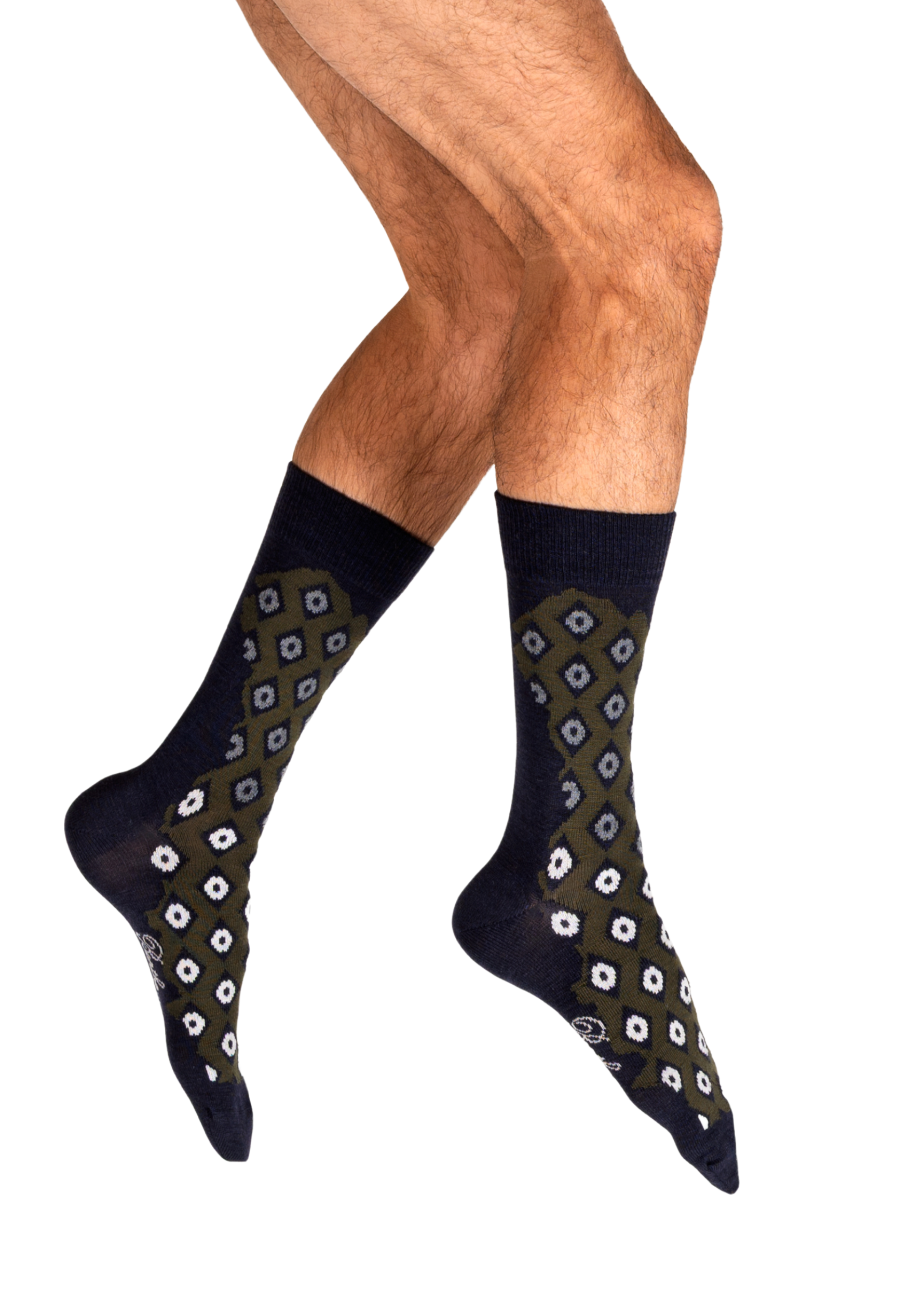 Chaussettes homme laine peignée Berthe Losanges