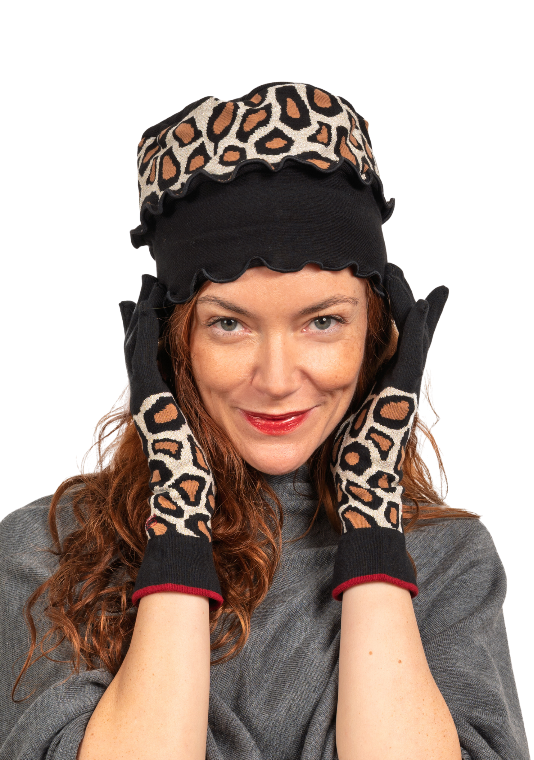 Gants femme coton Berthe Léopard