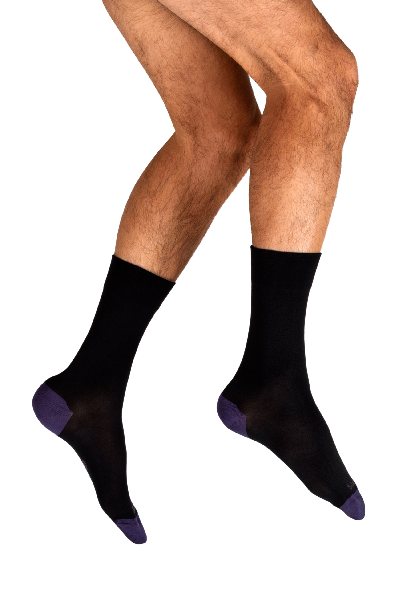 Chaussettes homme soie naturelle Berthe Noir/Vatican