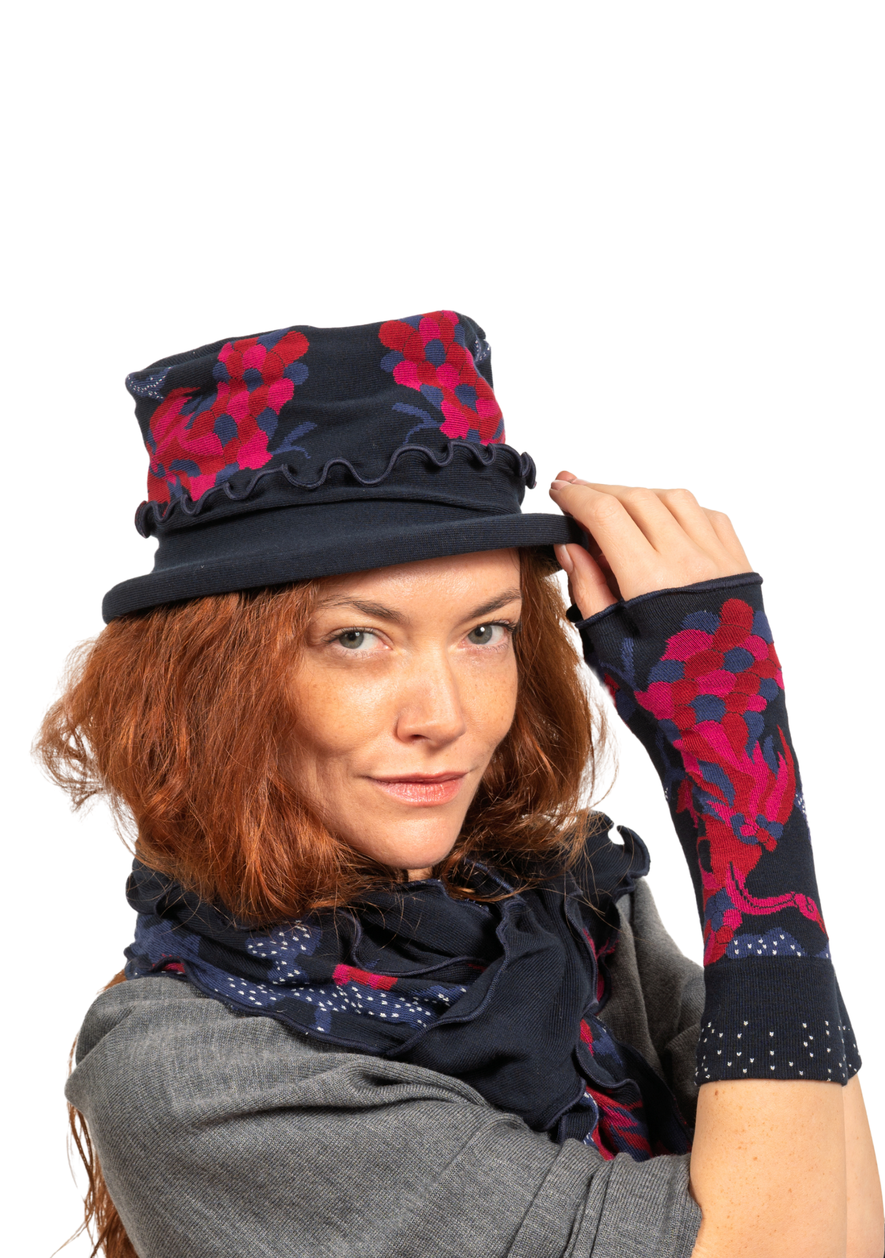 Mitaines femme coton Berthe Le Paon