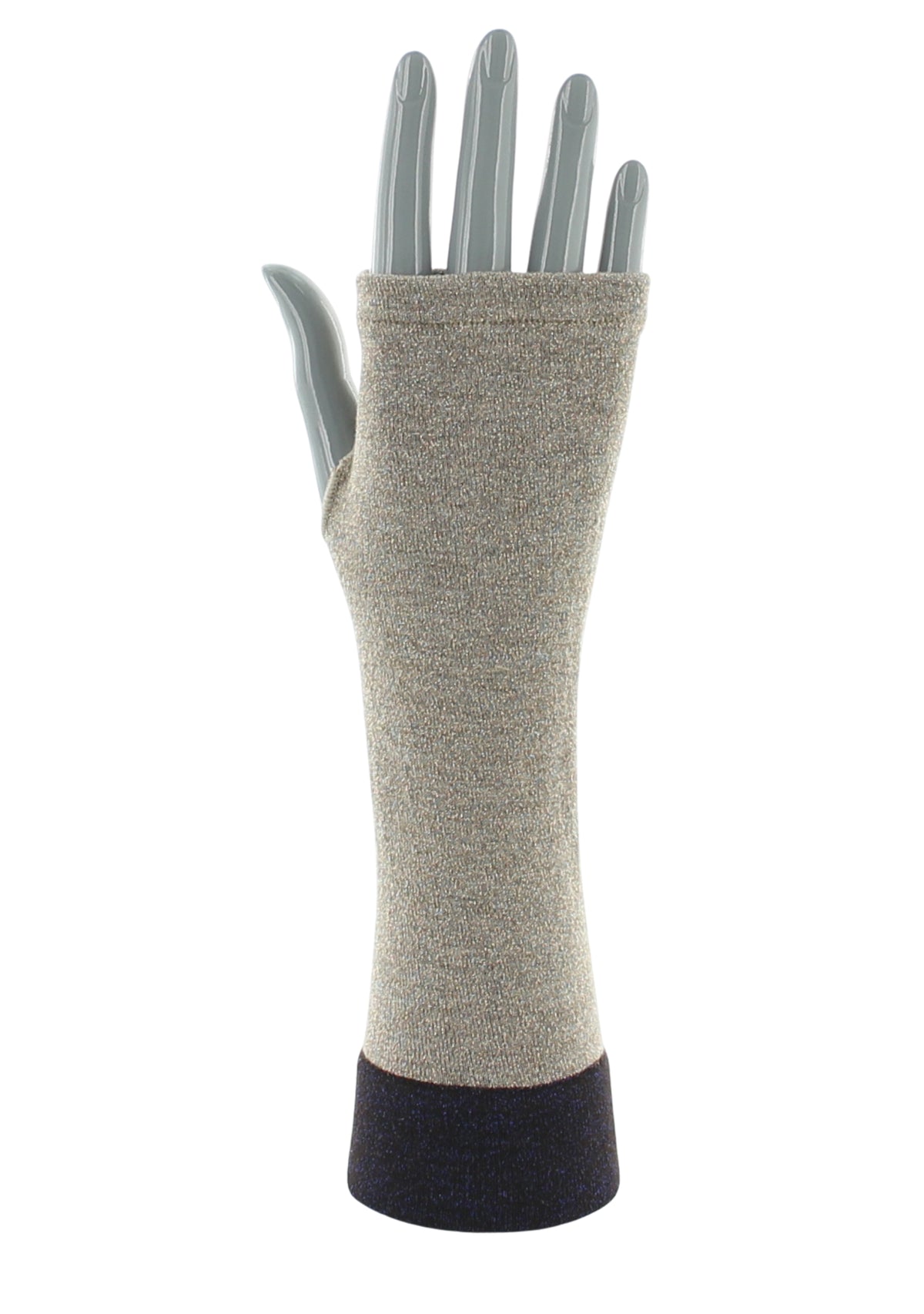 Mitaines femme en viscose et lurex Sable/Violet - Berthe Aux Grands Pieds