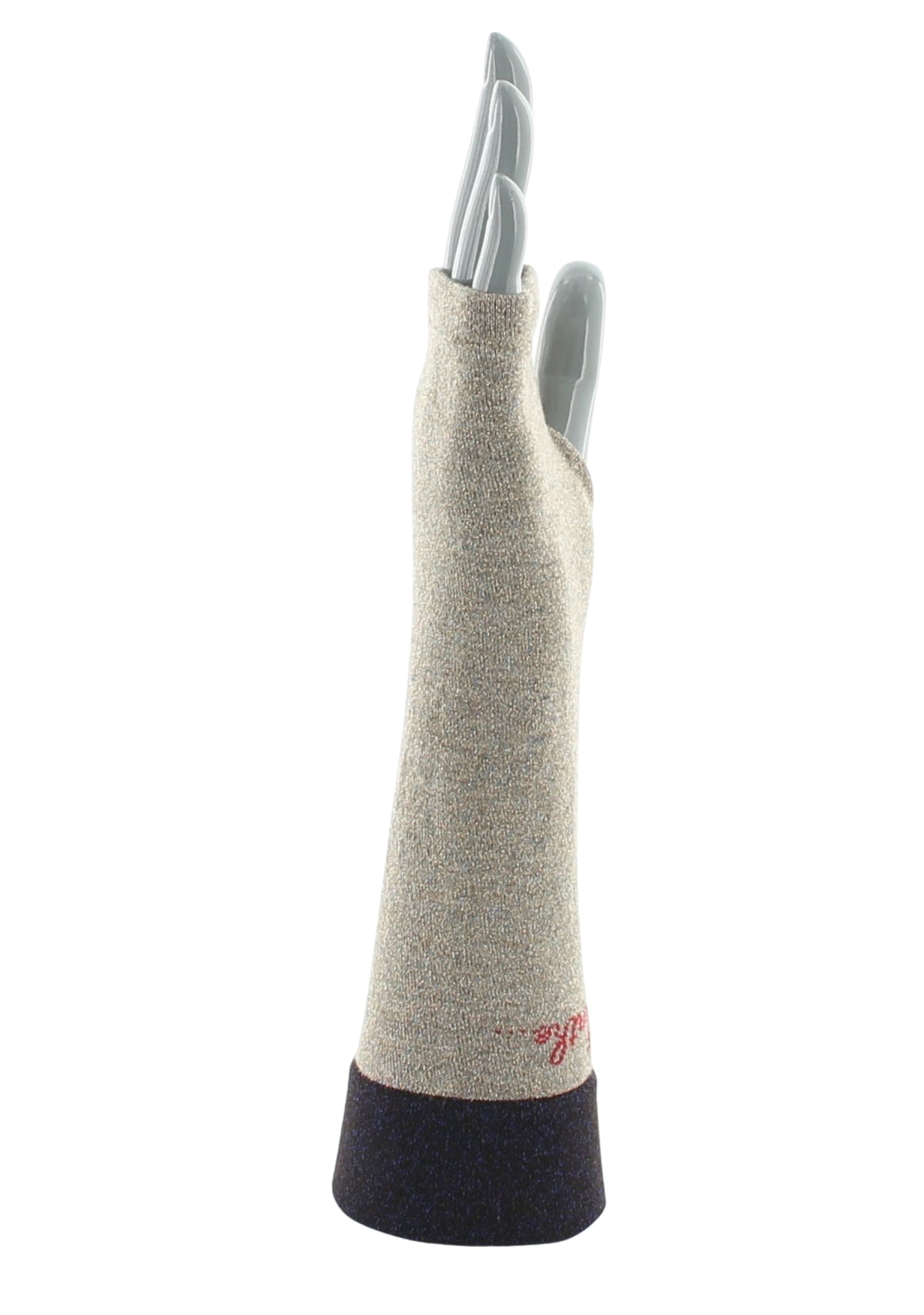 Mitaines femme en viscose et lurex Sable/Violet - Berthe Aux Grands Pieds