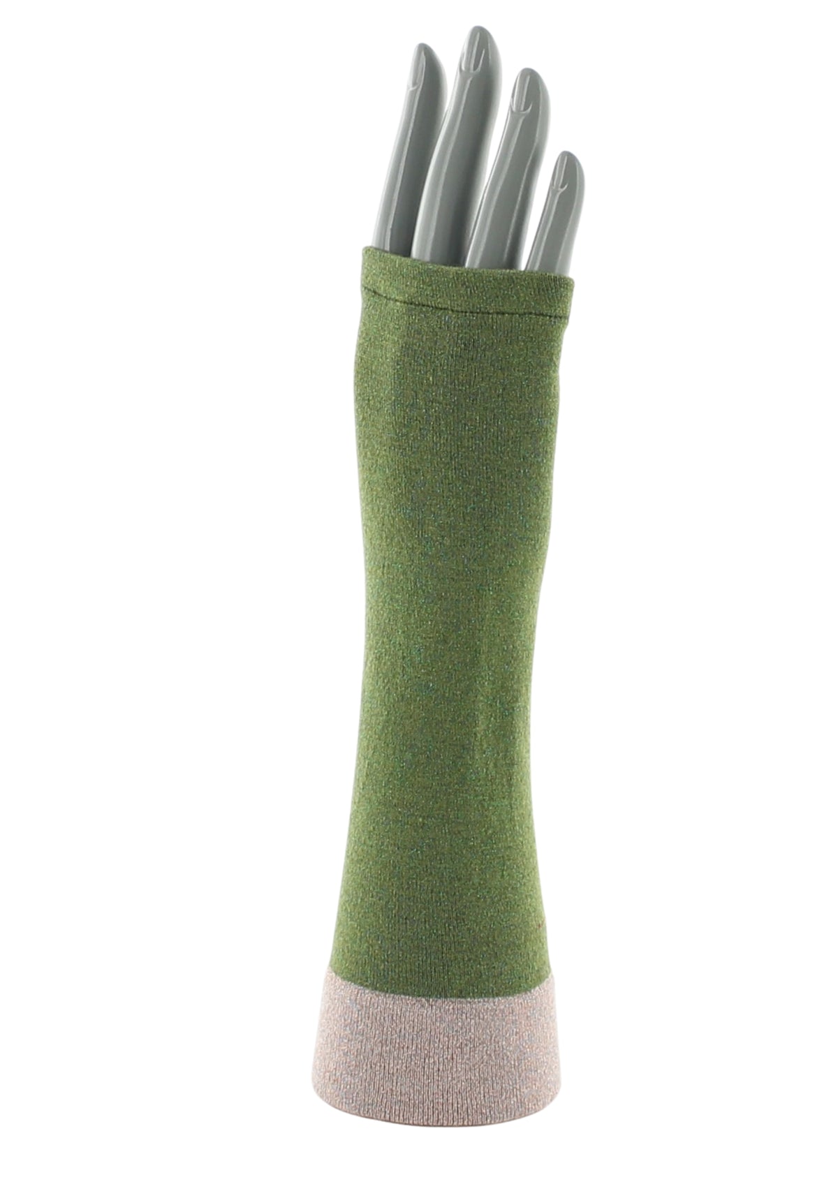 Mitaines femme en viscose et lurex Vert/Rose - Berthe Aux Grands Pieds