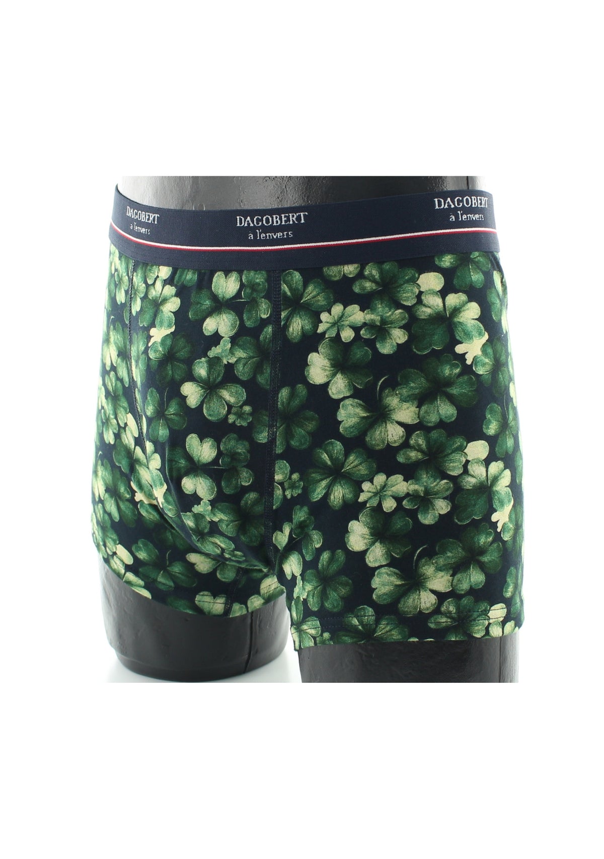 Boxer homme en coton motif Trèfle Marine - Dagobert à l’envers