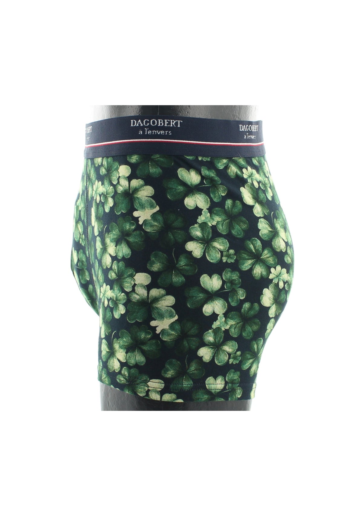 Boxer homme en coton motif Trèfle Marine - Dagobert à l’envers