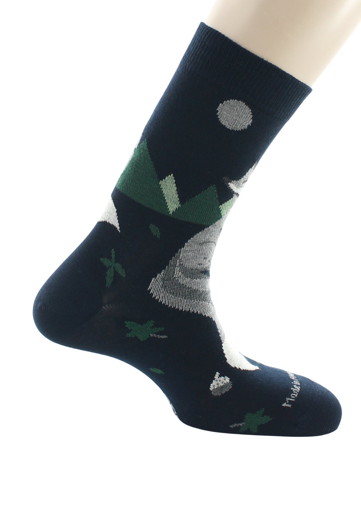 Chaussettes fantaisie homme en coton Renard Marine