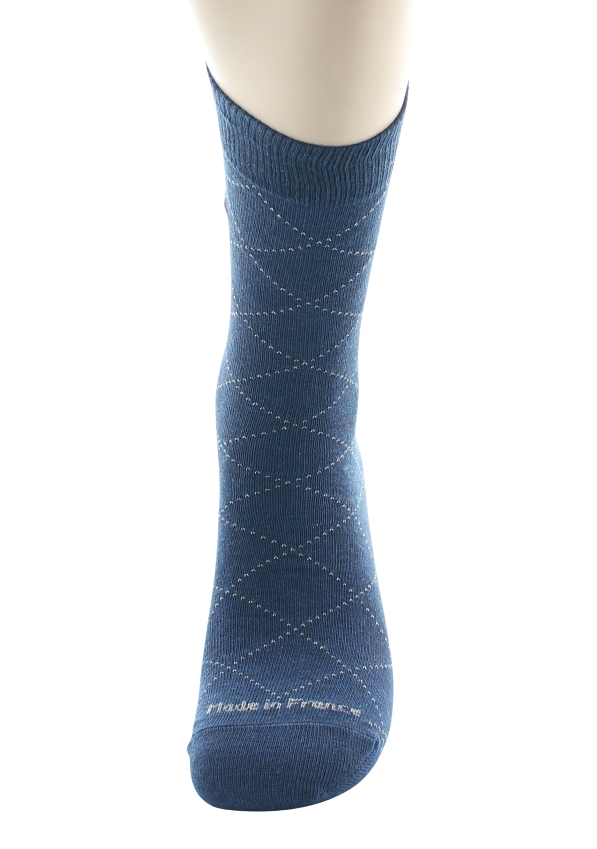 Chaussettes homme en coton à losanges Marine et Écru - Perrin 1924