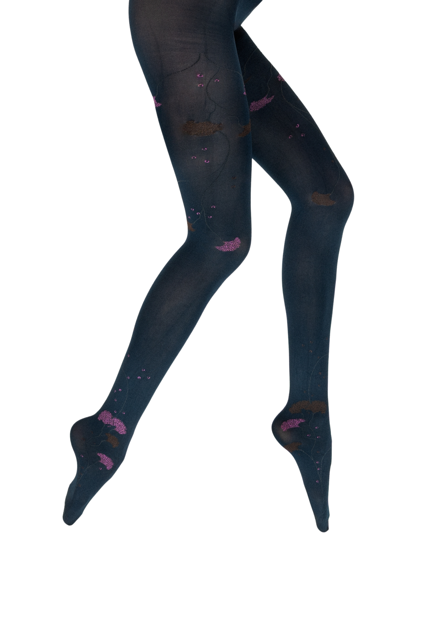 Collants femme 40 deniers Berthe Albizia Marine/Rose