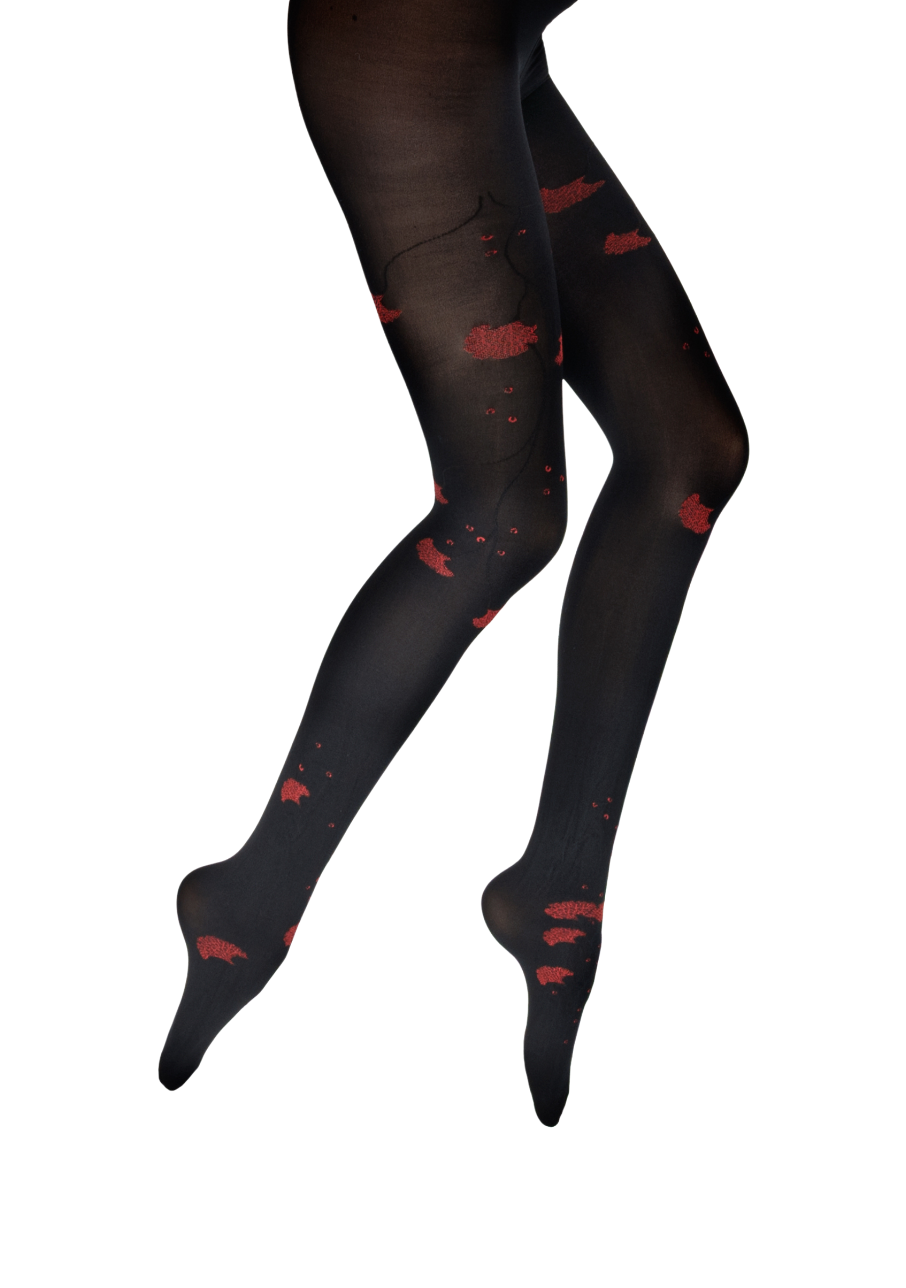 Collants femme 40 deniers Berthe Albizia Noir/Rouge