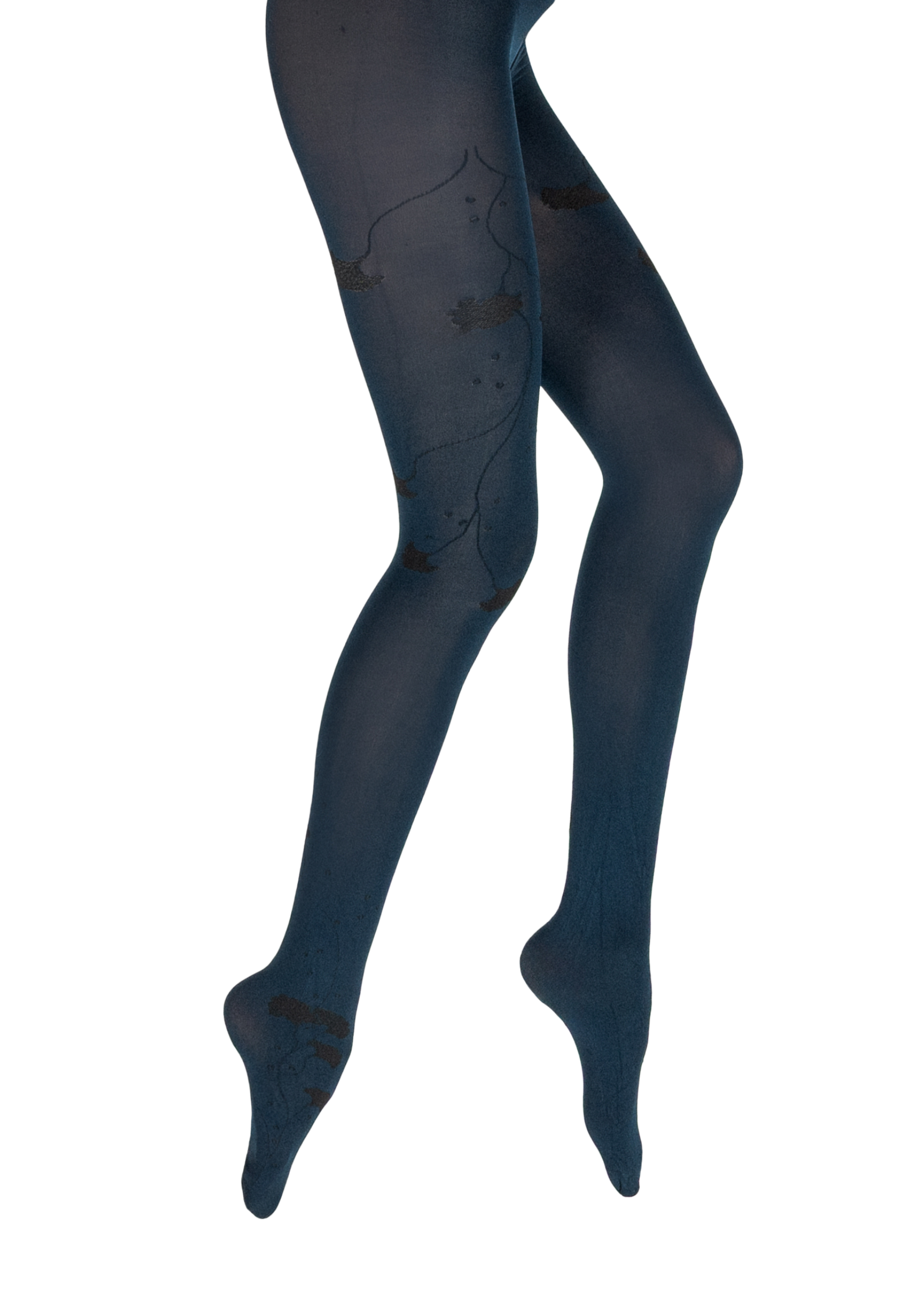 Collants femme 40 deniers Berthe Albizia Marine/Noir