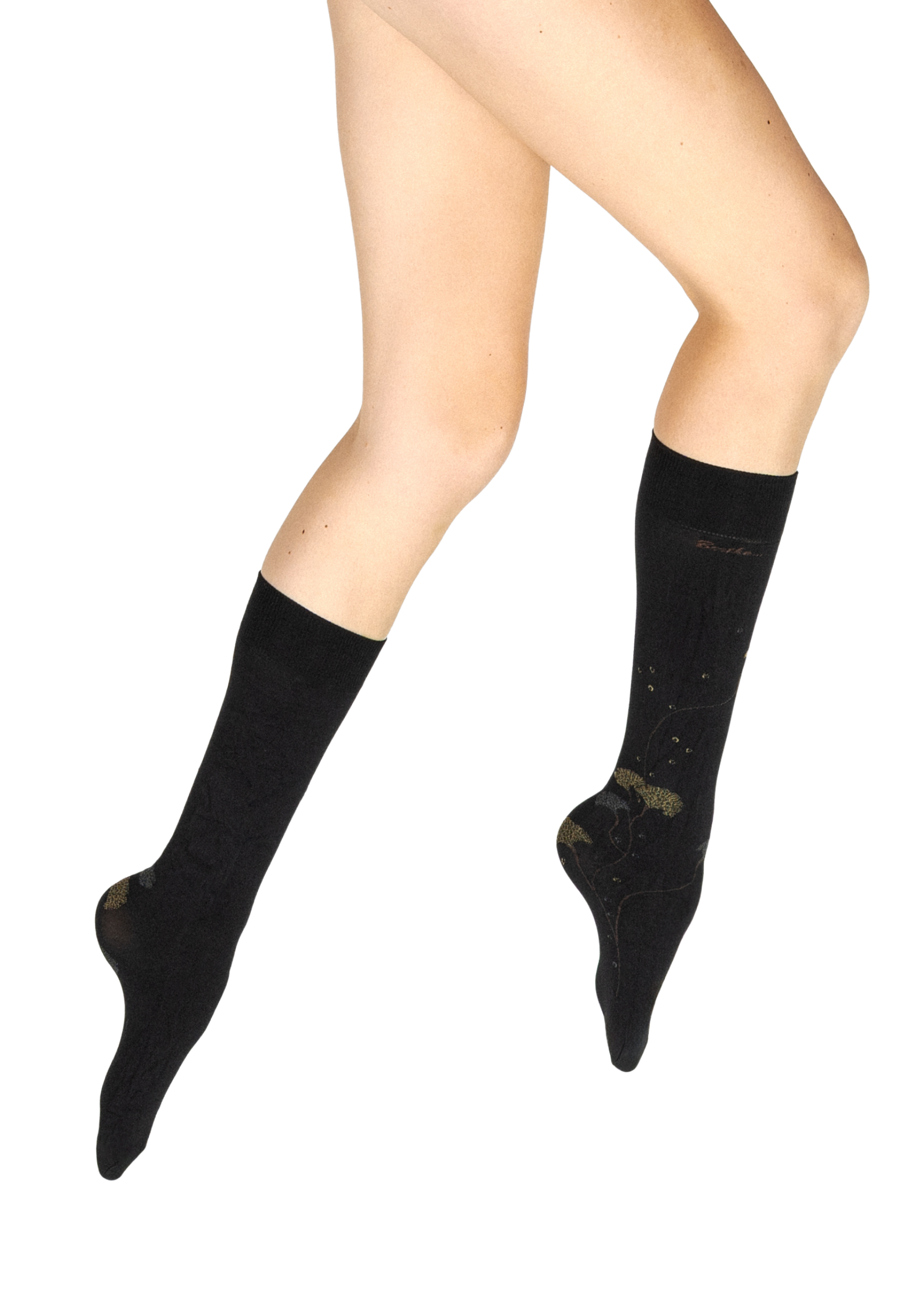 Mi-bas femme 40 deniers Berthe Albizia Noir/Kaki/Gris