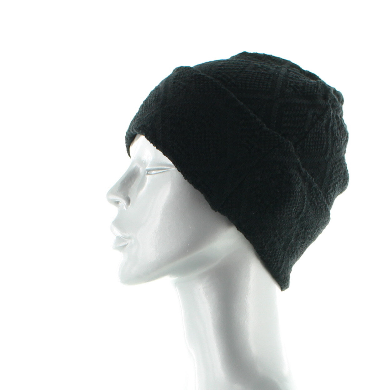 Bonnet Maille Jacquard en laine et coton Bio NOIR