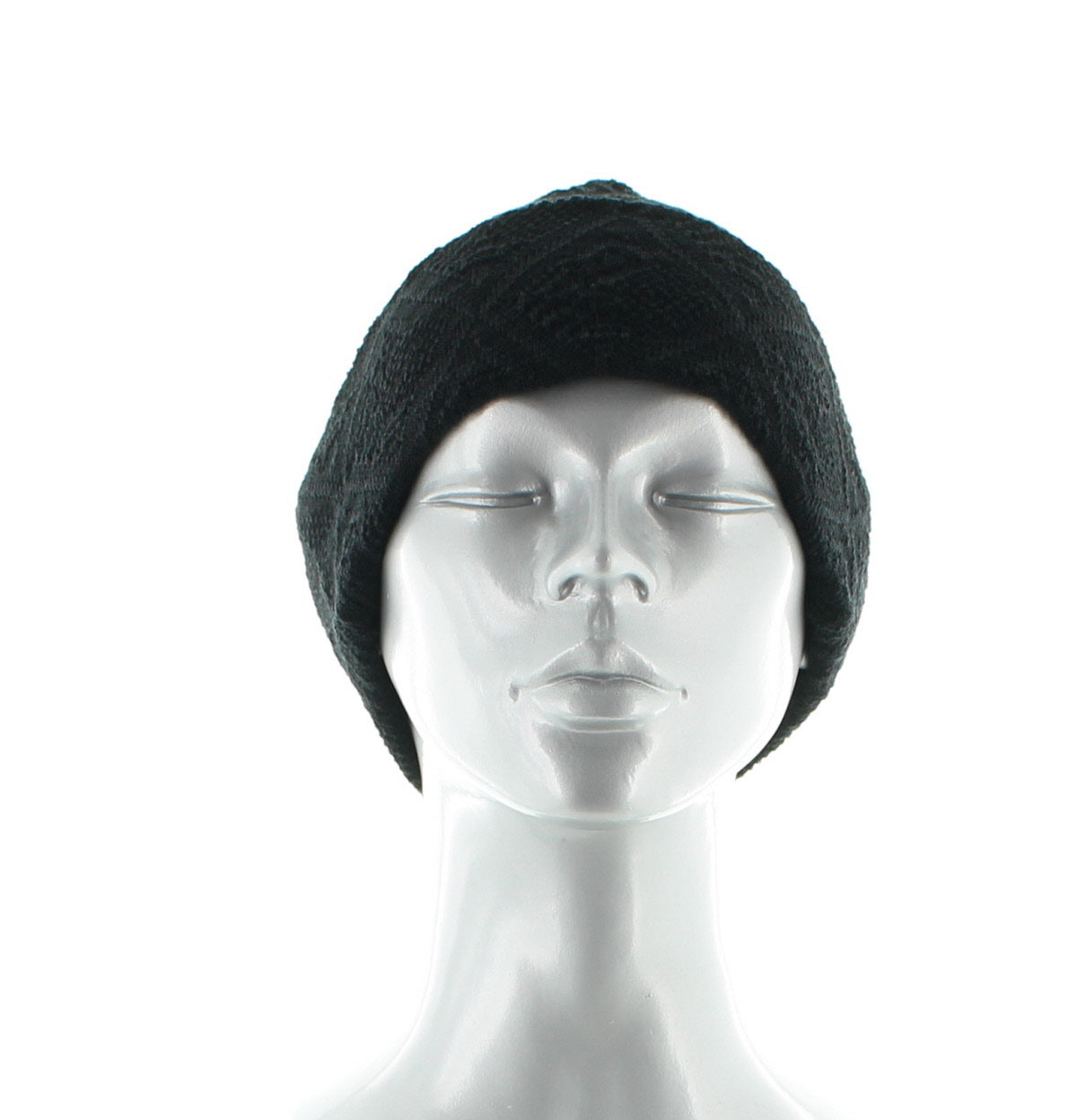 Bonnet Maille Jacquard en laine et coton Bio NOIR