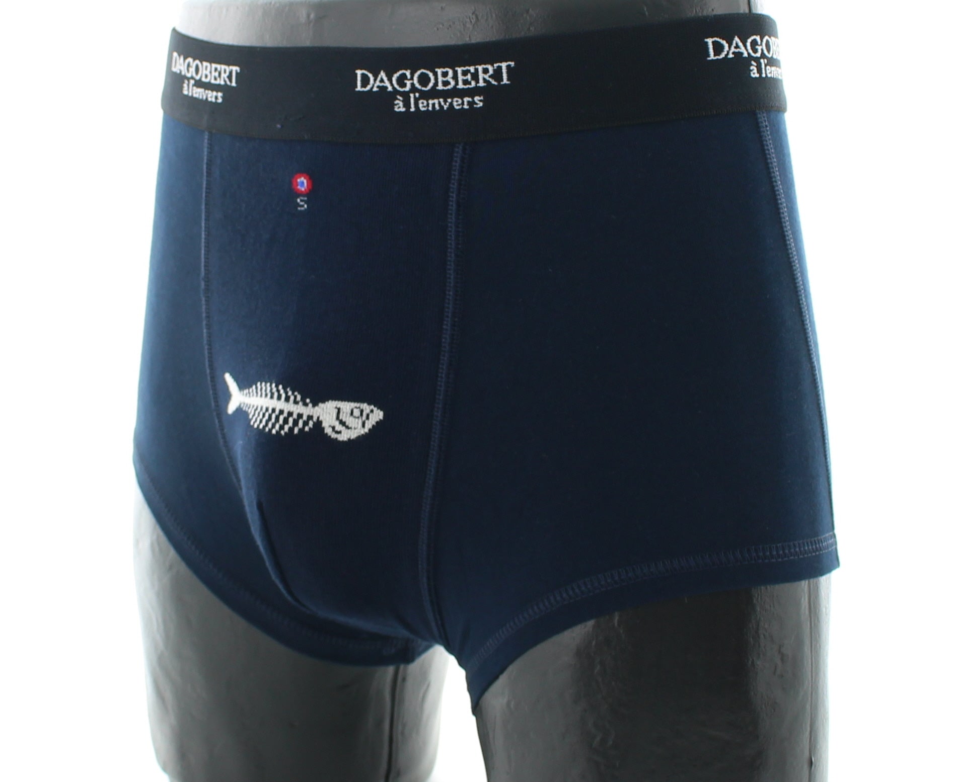 Boxer créatif en coton Sardine - Bleu marine MARINE