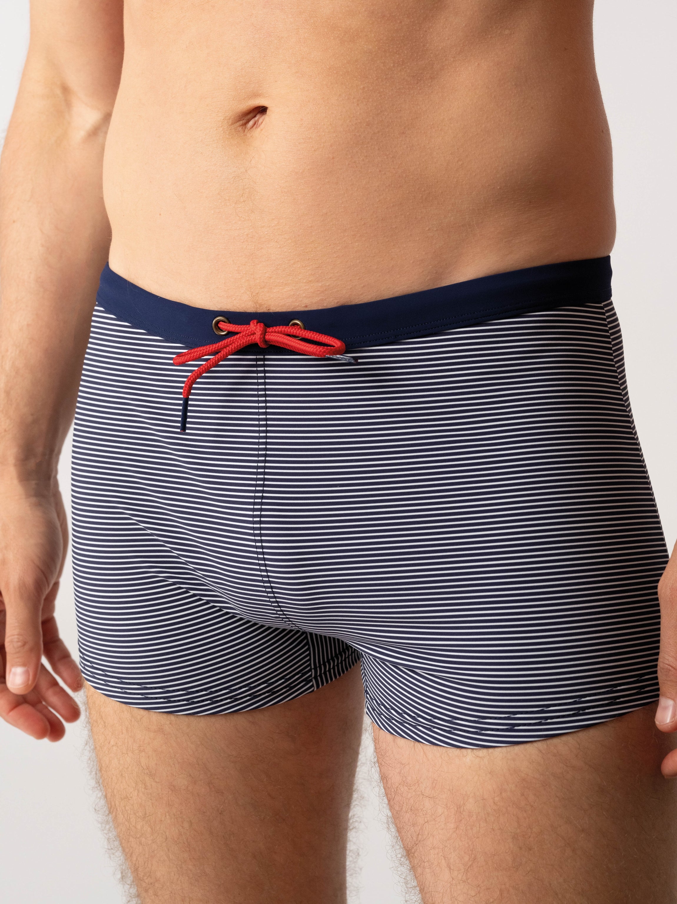 Boxer de bain homme en fibres recyclées marine rayé MARINE RAYE