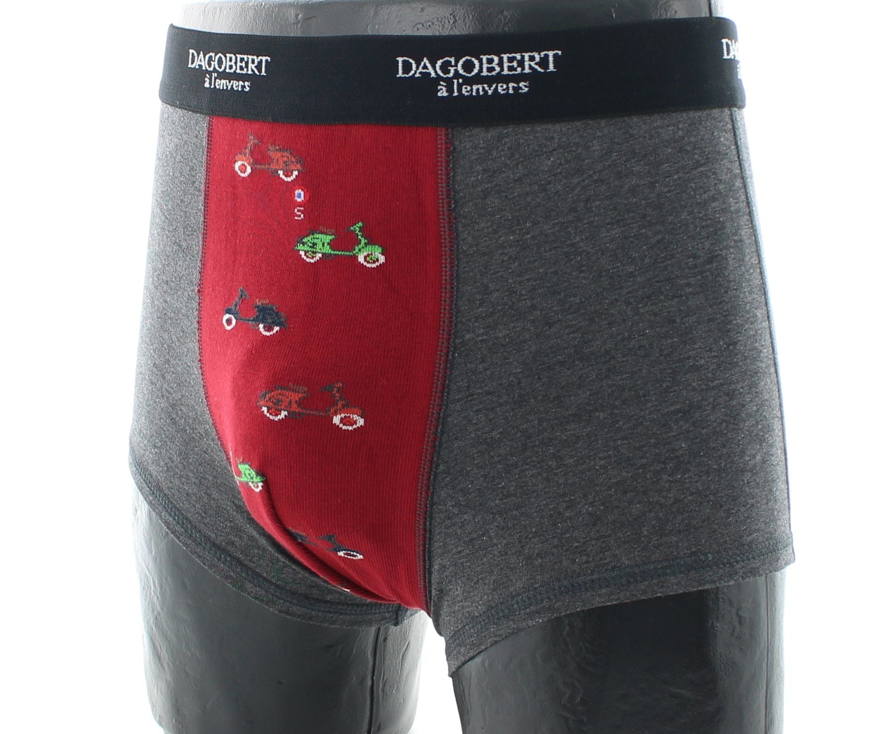 Boxer fantaisie à motifs Scooters - Anthracite et Rouge ANTHRACITE-ROUGE