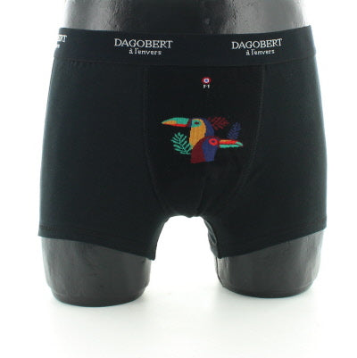 Boxer fantaisie en coton - Toucan Noir NOIR