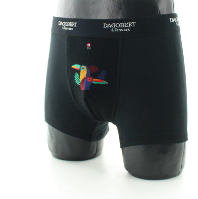 Boxer fantaisie en coton - Toucan Noir NOIR