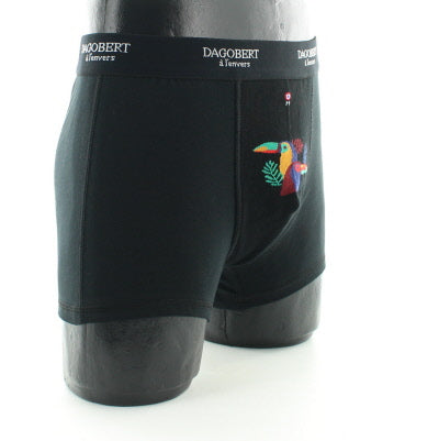 Boxer fantaisie en coton - Toucan Noir NOIR