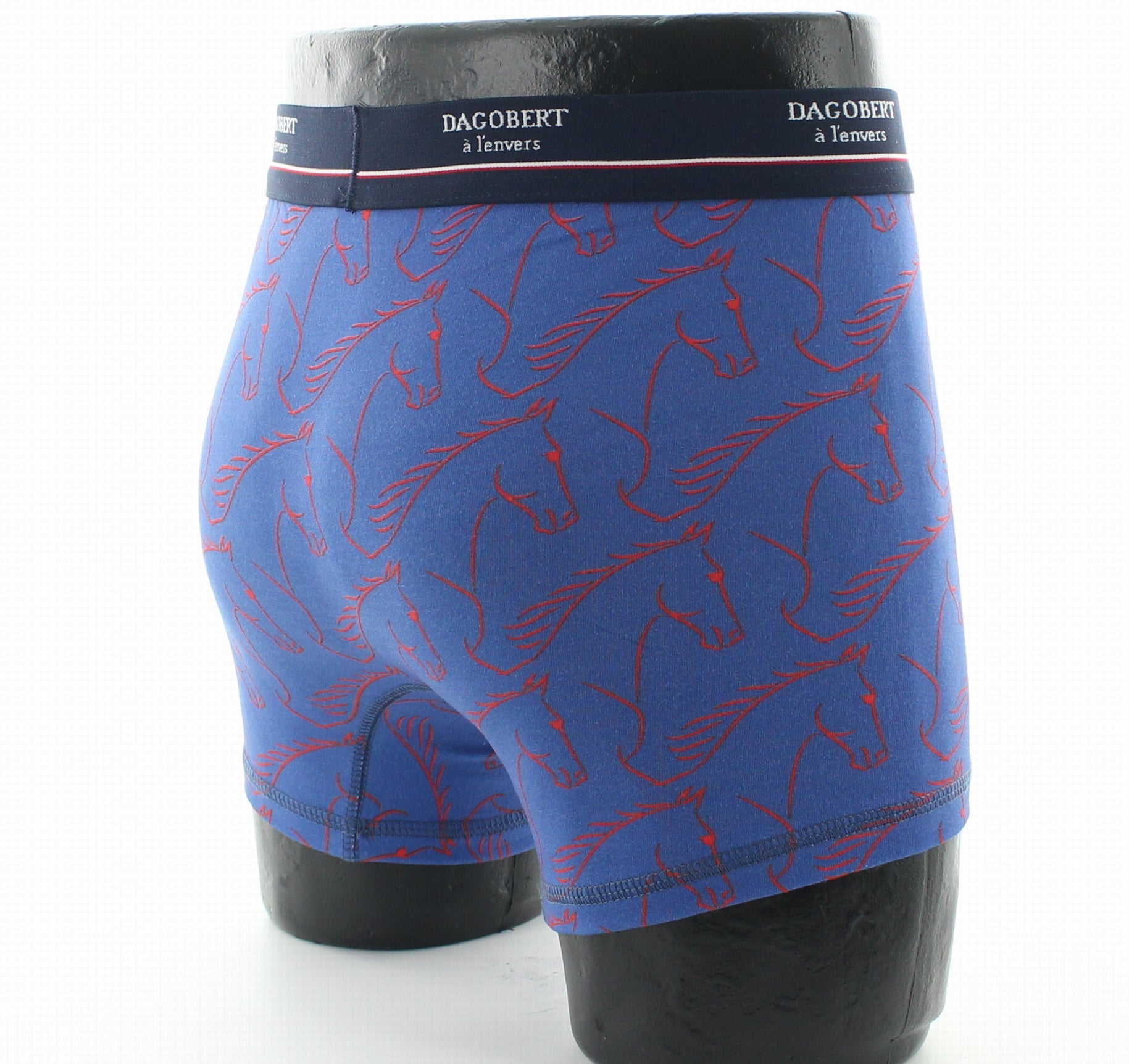 Boxer homme coton bio cheval bleu