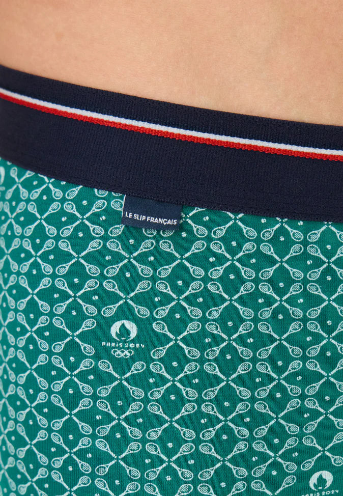 Boxer homme coton Marius tennis Paris 2024 VERT