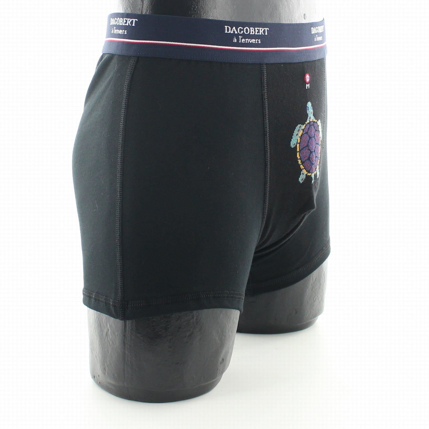 Boxer homme coton tortue noir