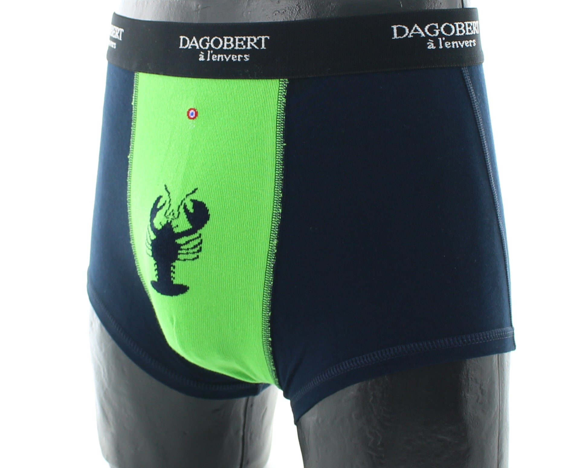 Boxer homme en coton Homard - Marine et Vert chlorophylle MARINE VERT CHLOROPH