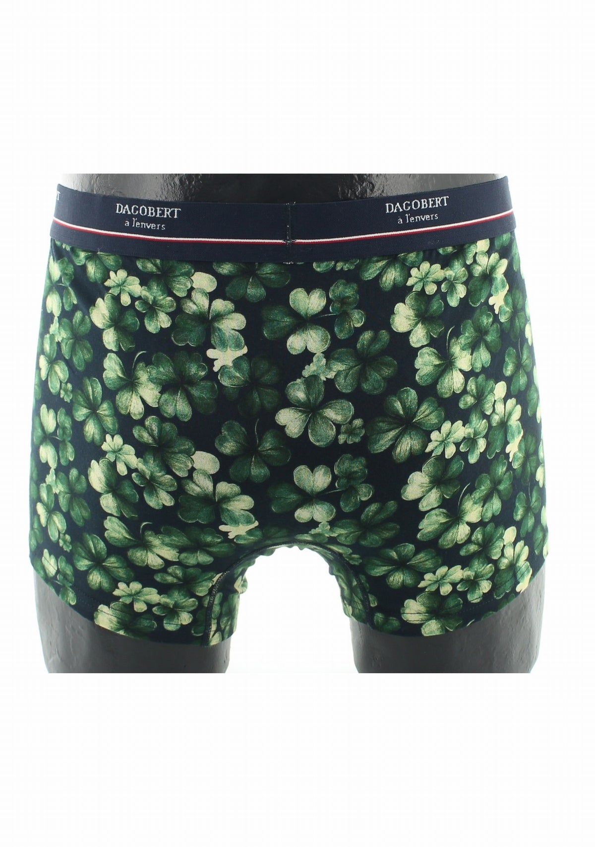 Boxer homme en coton motif Trèfle Marine - Dagobert à l’envers MARINE