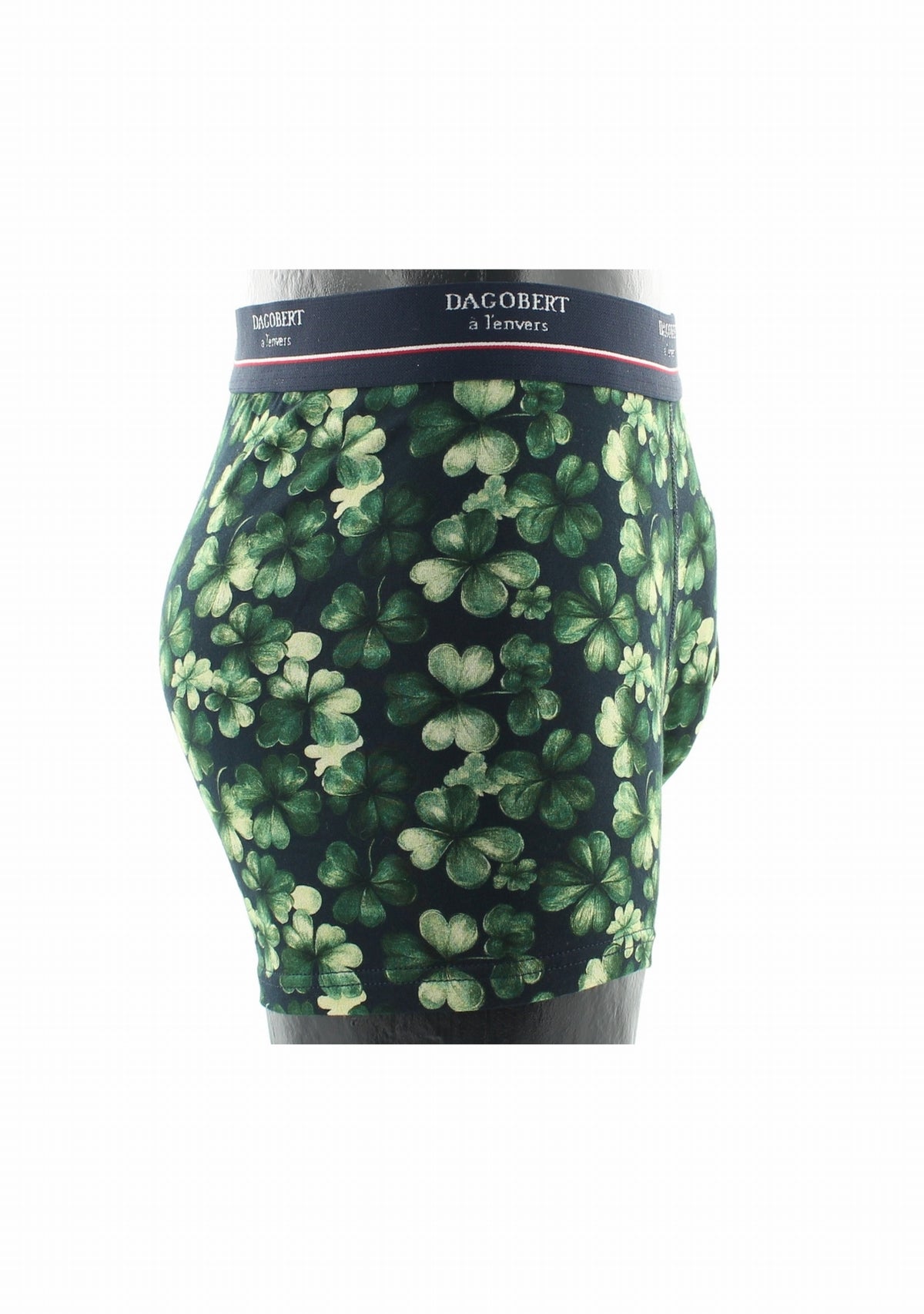 Boxer homme en coton motif Trèfle Marine - Dagobert à l’envers MARINE
