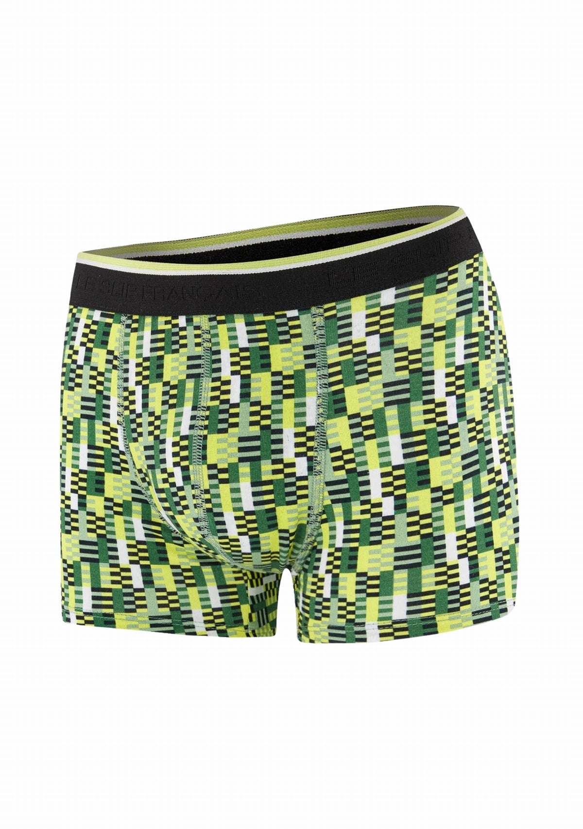 Boxer homme made in France Marius Entrelacés Jaune Anis - Le Slip Français JAUNE ANIS