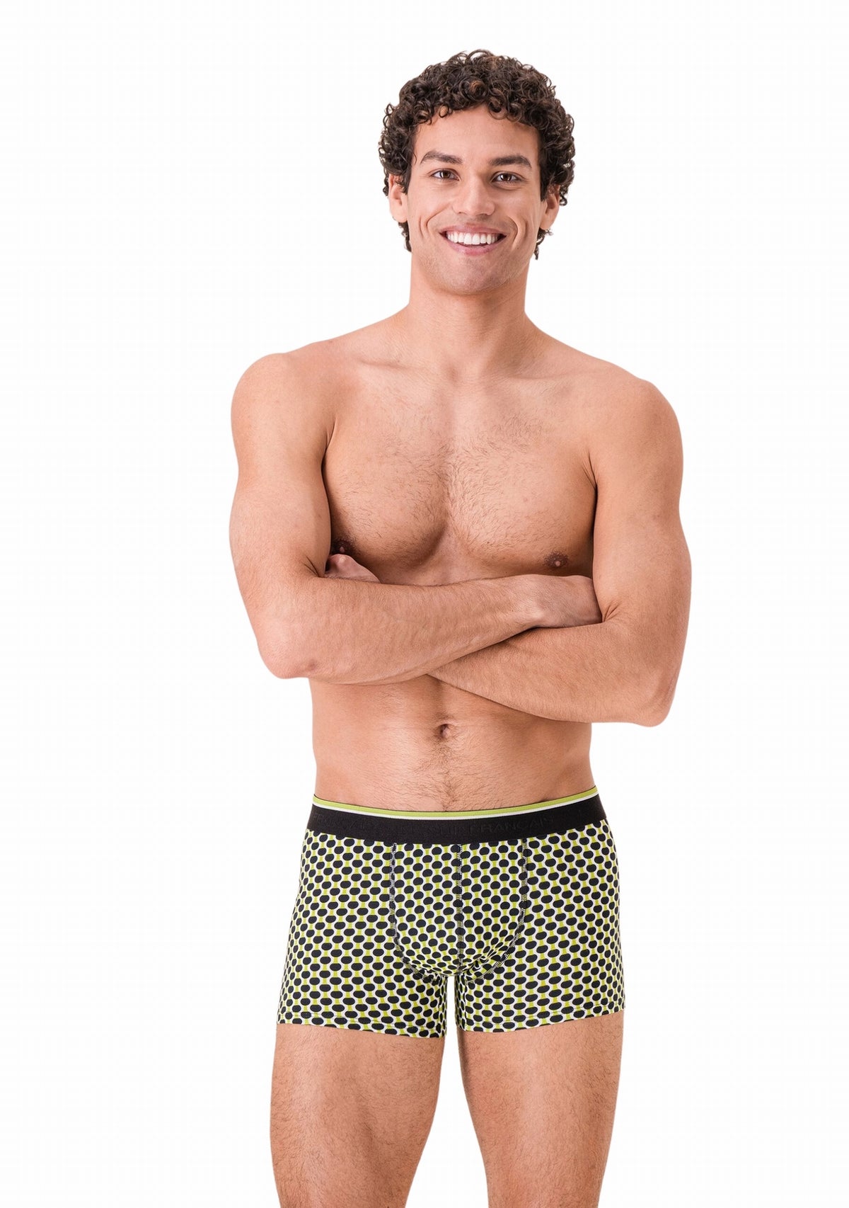 Boxer homme made in France Marius Raquettes Jaune Anis - Le Slip Français JAUNE ANIS
