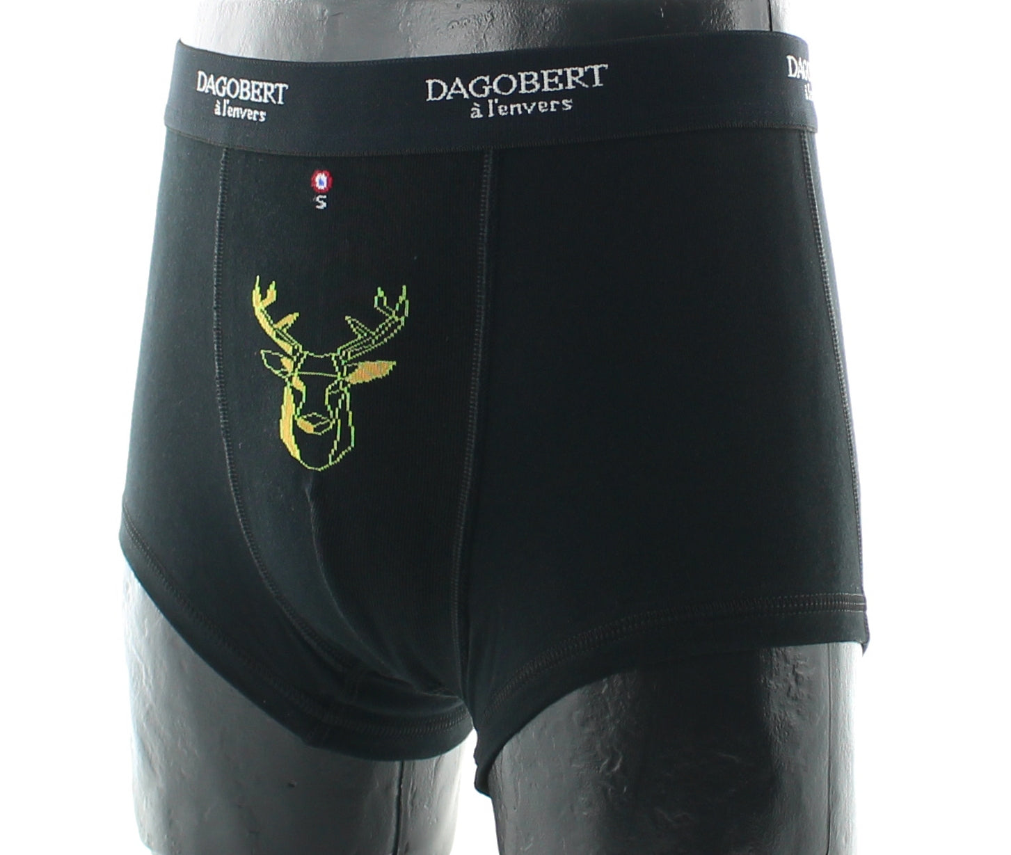 Boxer original à motif Cerf - Noir et Vert/Jaune NOIR-VERT