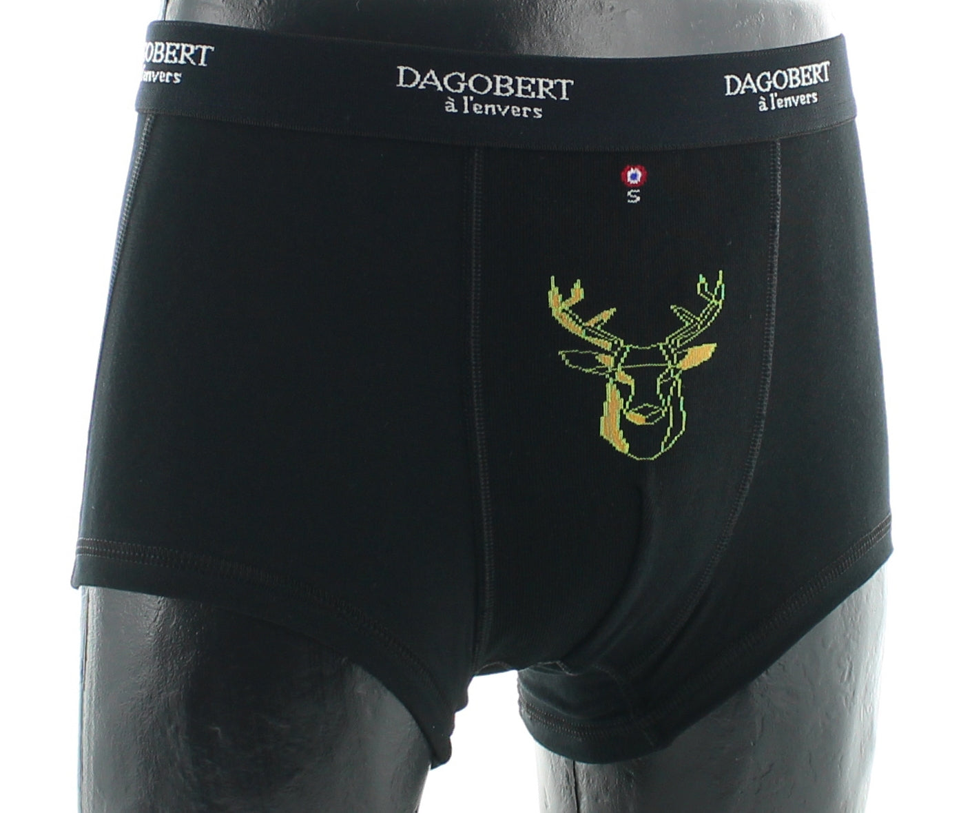 Boxer original à motif Cerf - Noir et Vert/Jaune NOIR-VERT