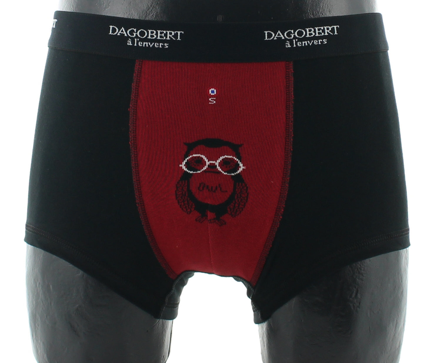 Boxer original à motif Hibou - Noir et Rouge NOIR-ROUGE