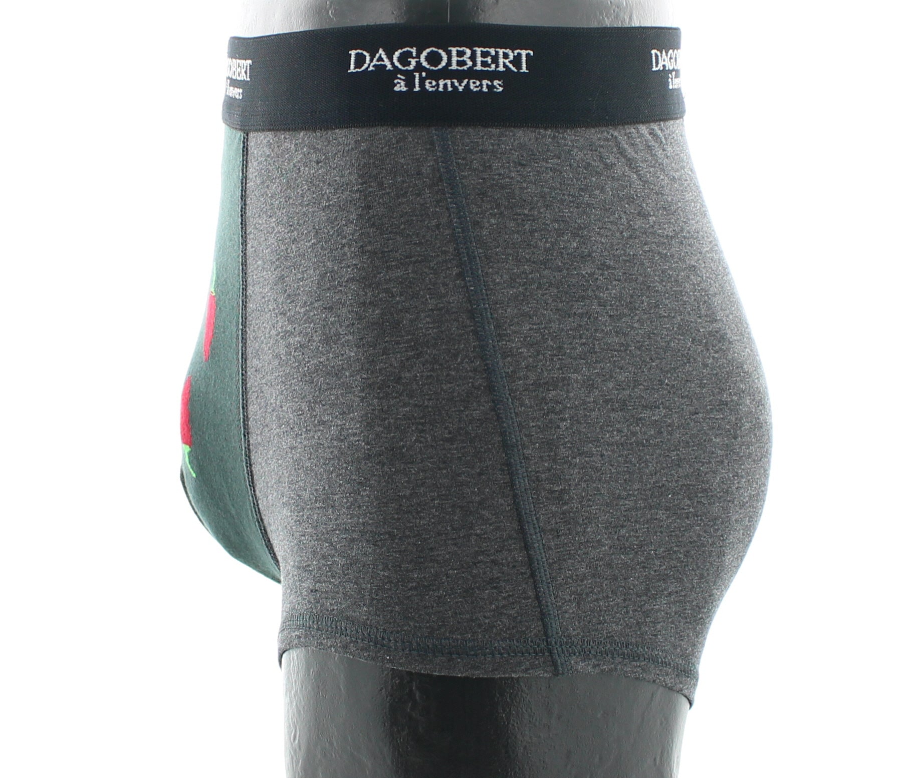 Boxer original à motifs Piments - Anthracite et Vert de gris ANTHR-VERT DE GRIS