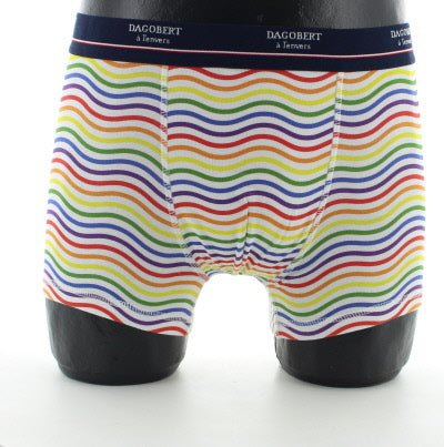 Boxer vagues multicolores BLANC